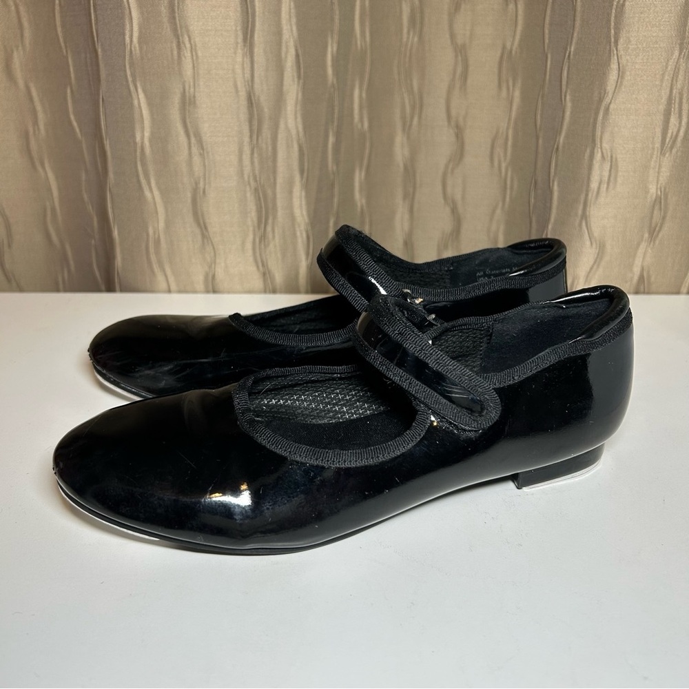 🌺 Freestyle Tap Shoes Black Patent Girl's 2 Dance Mary Jane Low
